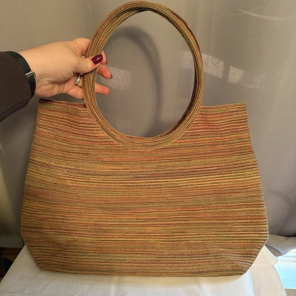 Vintage San Diego Hat Company Multicolored Textured Handbag Purse Beach Pool Bag